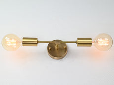 Sleek Minimal Brass Wall Sconce | Customizable Modern Accent Light Fixture for Refined Interiors - 32522