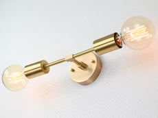 Sleek Minimal Brass Wall Sconce | Customizable Modern Accent Light Fixture for Refined Interiors - 32522