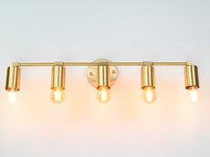 Vanity Light Fixture - Multi Lights - 5 Bulb - Mirror Light - Bathroom Light, Mid Century Light Sconce - Makeup light - Brass Wall Sconce