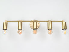 Vanity Light Fixture - Multi Lights - 5 Bulb - Mirror Light - Bathroom Light, Mid Century Light Sconce - Makeup light - Brass Wall Sconce