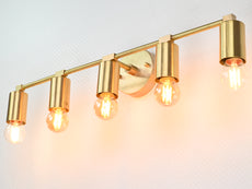 Vanity Light Fixture - Multi Lights - 5 Bulb - Mirror Light - Bathroom Light, Mid Century Light Sconce - Makeup light - Brass Wall Sconce