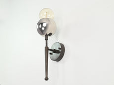 Sleek Mid-Century Modern Brass Wall Sconce | Customizable Globe Light Fixture for Chic Interiors - 32525