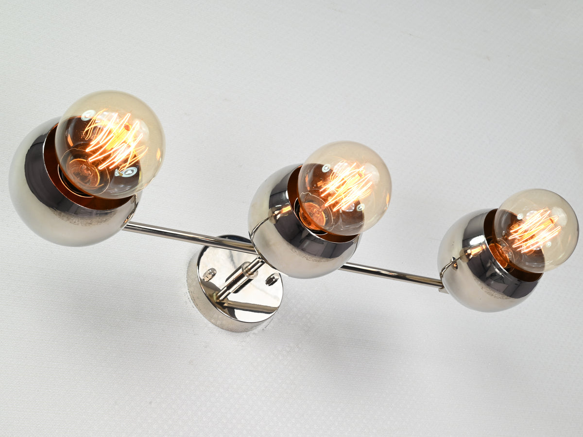 Modern Globe Brass Wall Sconce | Customizable Sleek Spherical Design Fixture for Contemporary Spaces - 32528