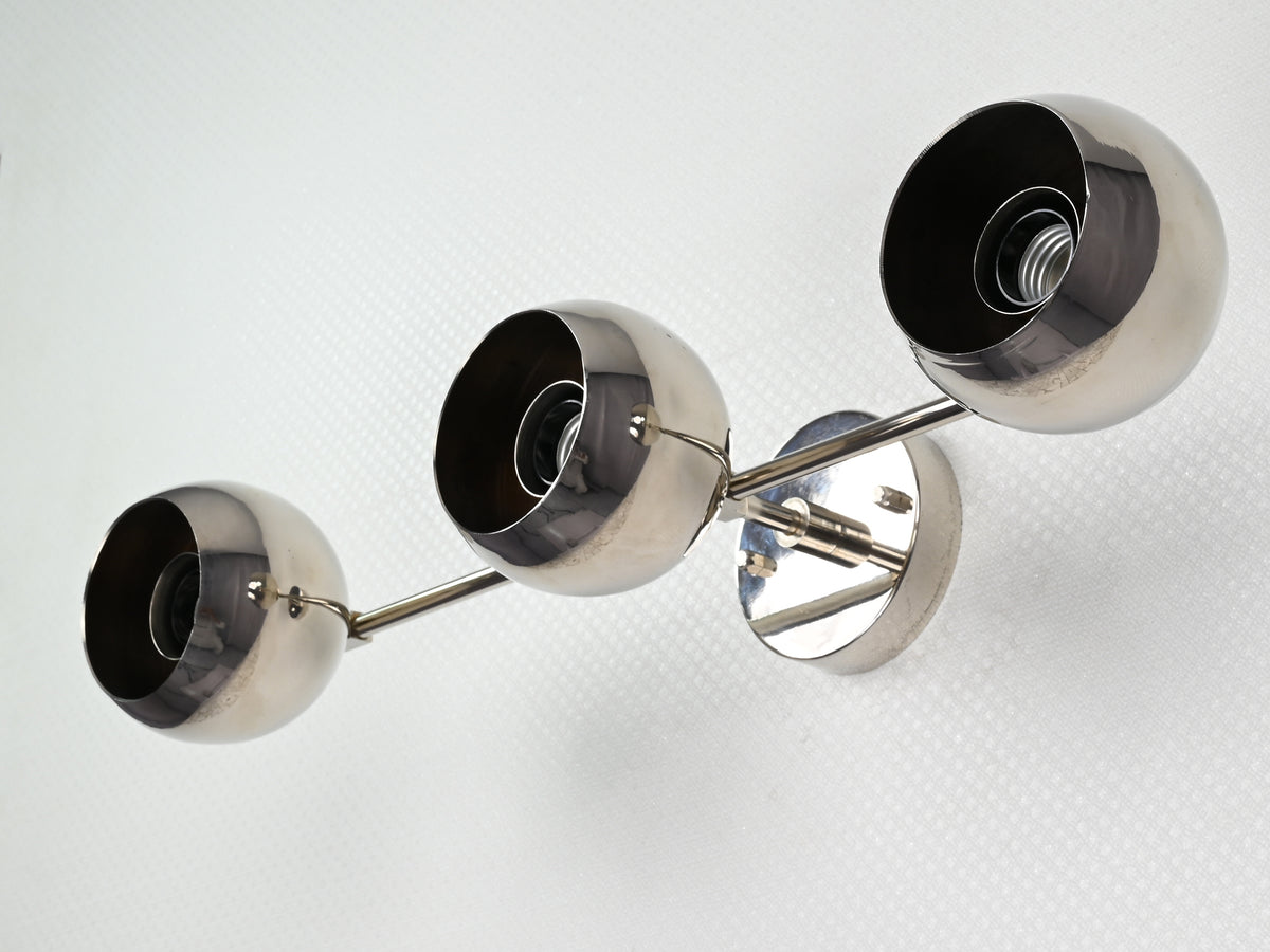 Modern Globe Brass Wall Sconce | Customizable Sleek Spherical Design Fixture for Contemporary Spaces - 32528