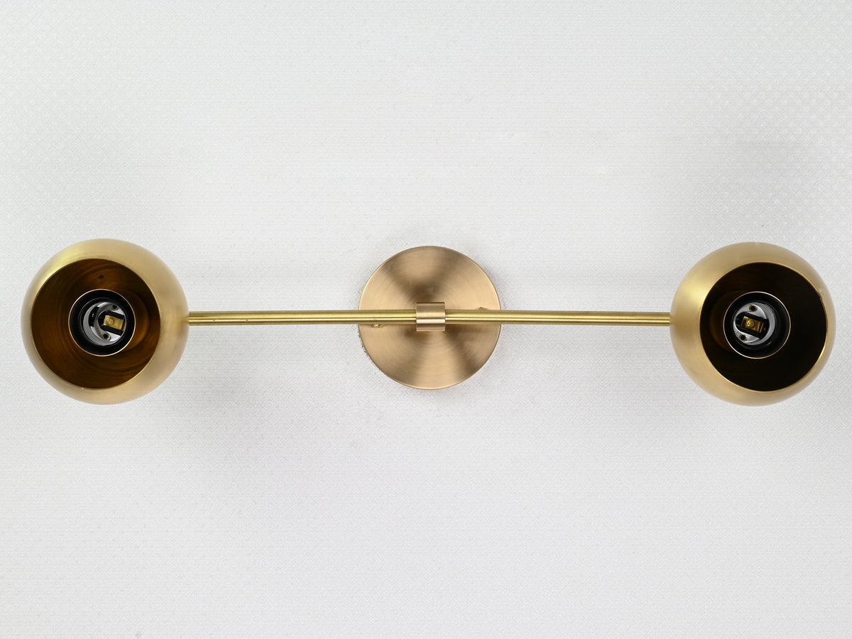Contemporary Globe Brass Wall Sconce | Customizable Minimalist Design Fixture for Modern Interiors - 32529