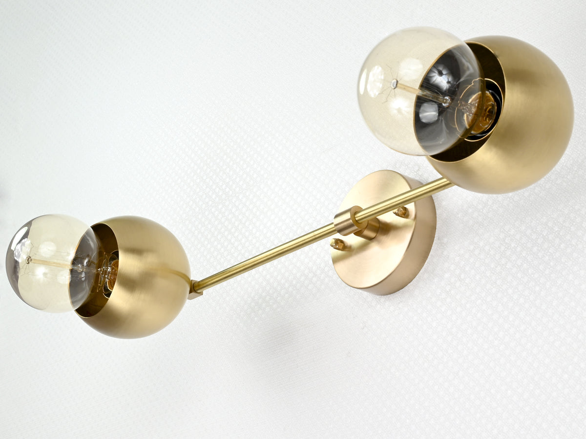 Contemporary Globe Brass Wall Sconce | Customizable Minimalist Design Fixture for Modern Interiors - 32529