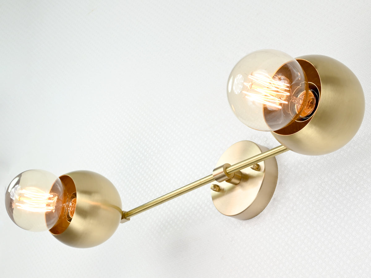Contemporary Globe Brass Wall Sconce | Customizable Minimalist Design Fixture for Modern Interiors - 32529