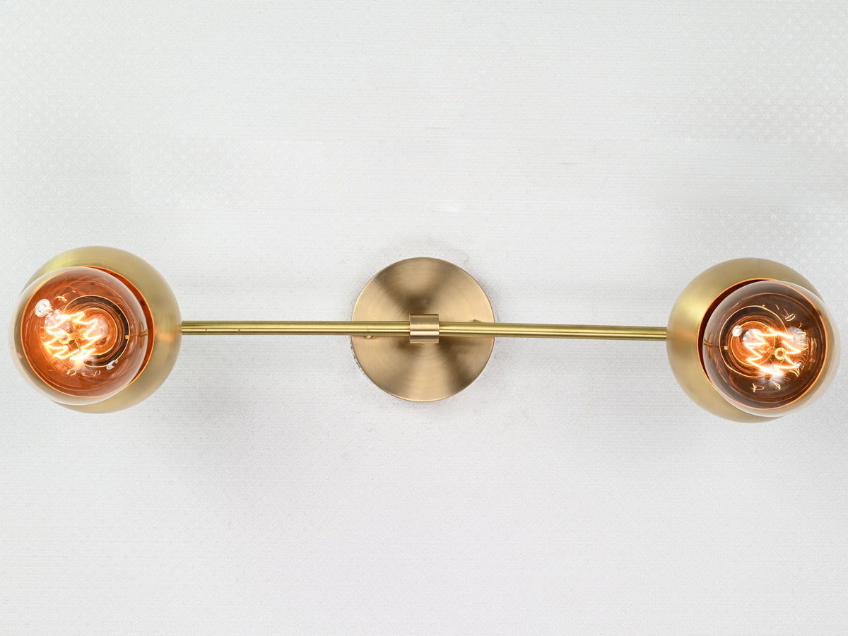 Contemporary Globe Brass Wall Sconce | Customizable Minimalist Design Fixture for Modern Interiors - 32529