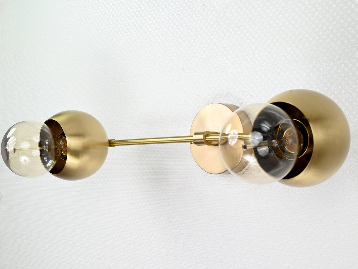Contemporary Globe Brass Wall Sconce | Customizable Minimalist Design Fixture for Modern Interiors - 32529