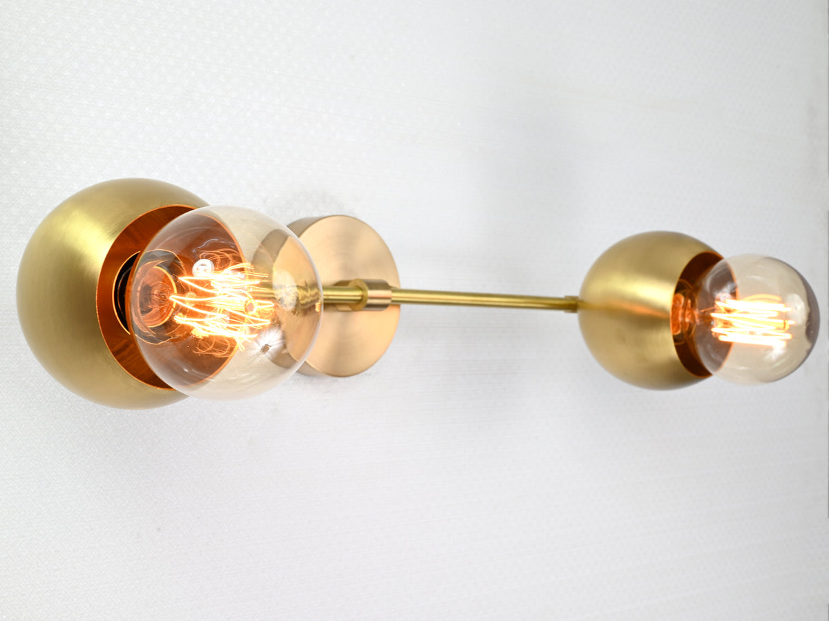 Contemporary Globe Brass Wall Sconce | Customizable Minimalist Design Fixture for Modern Interiors - 32529