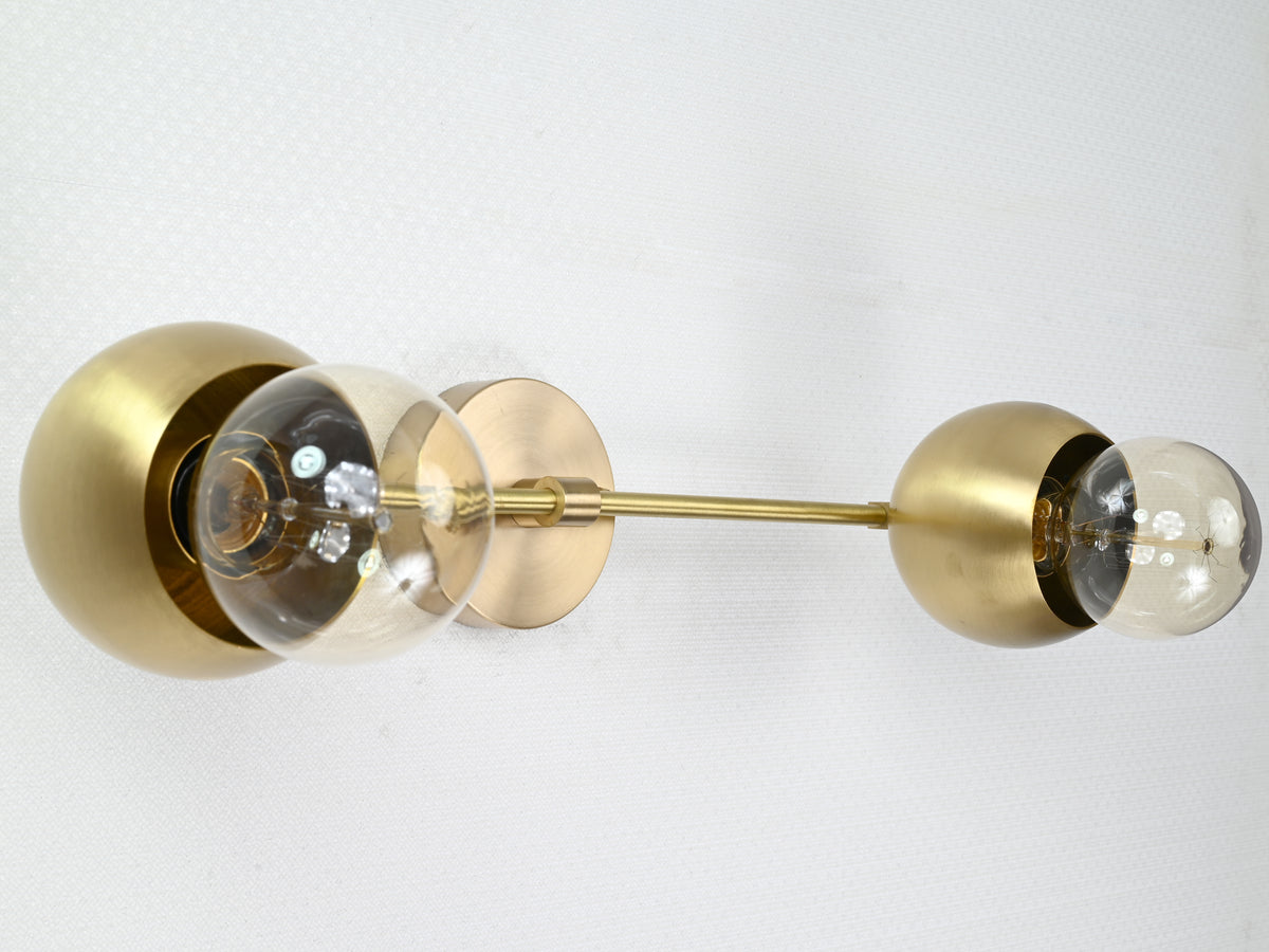 Contemporary Globe Brass Wall Sconce | Customizable Minimalist Design Fixture for Modern Interiors - 32529
