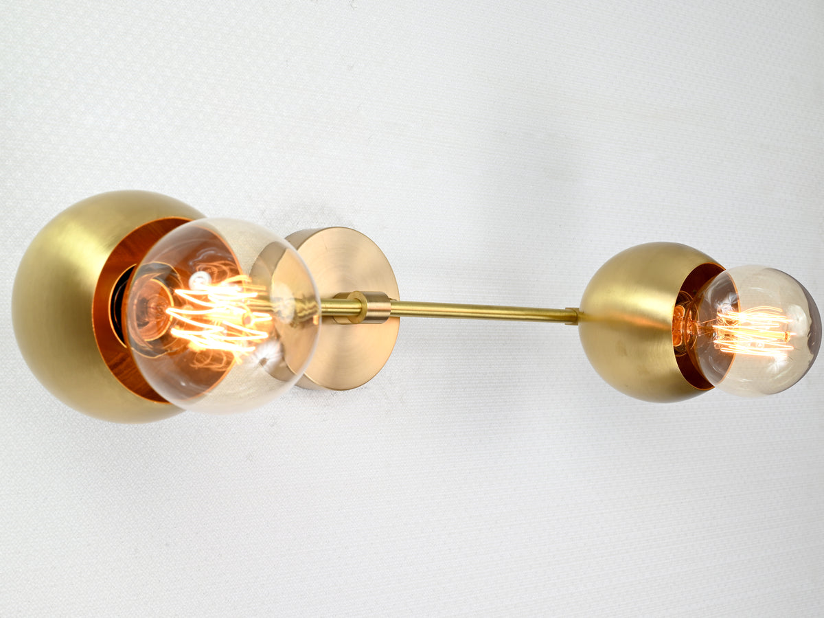 Contemporary Globe Brass Wall Sconce | Customizable Minimalist Design Fixture for Modern Interiors - 32529