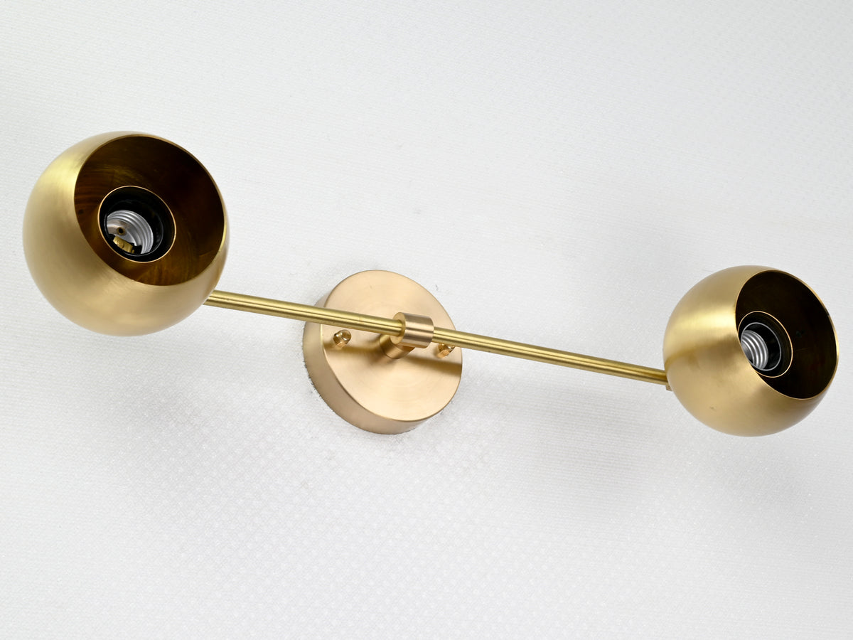 Contemporary Globe Brass Wall Sconce | Customizable Minimalist Design Fixture for Modern Interiors - 32529