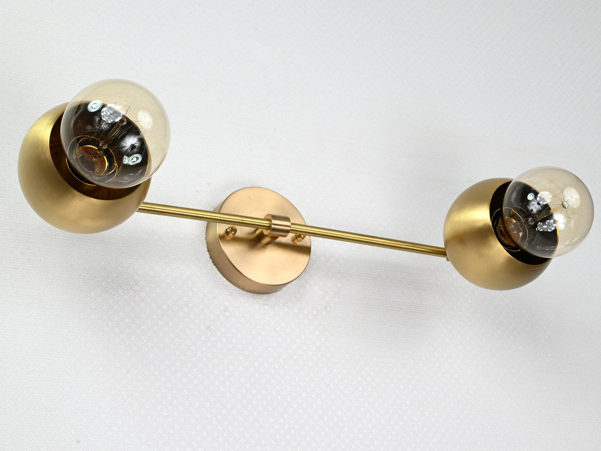 Contemporary Globe Brass Wall Sconce | Customizable Minimalist Design Fixture for Modern Interiors - 32529