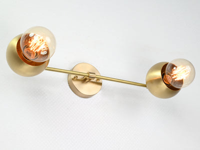 Contemporary Globe Brass Wall Sconce | Customizable Minimalist Design Fixture for Modern Interiors - 32529