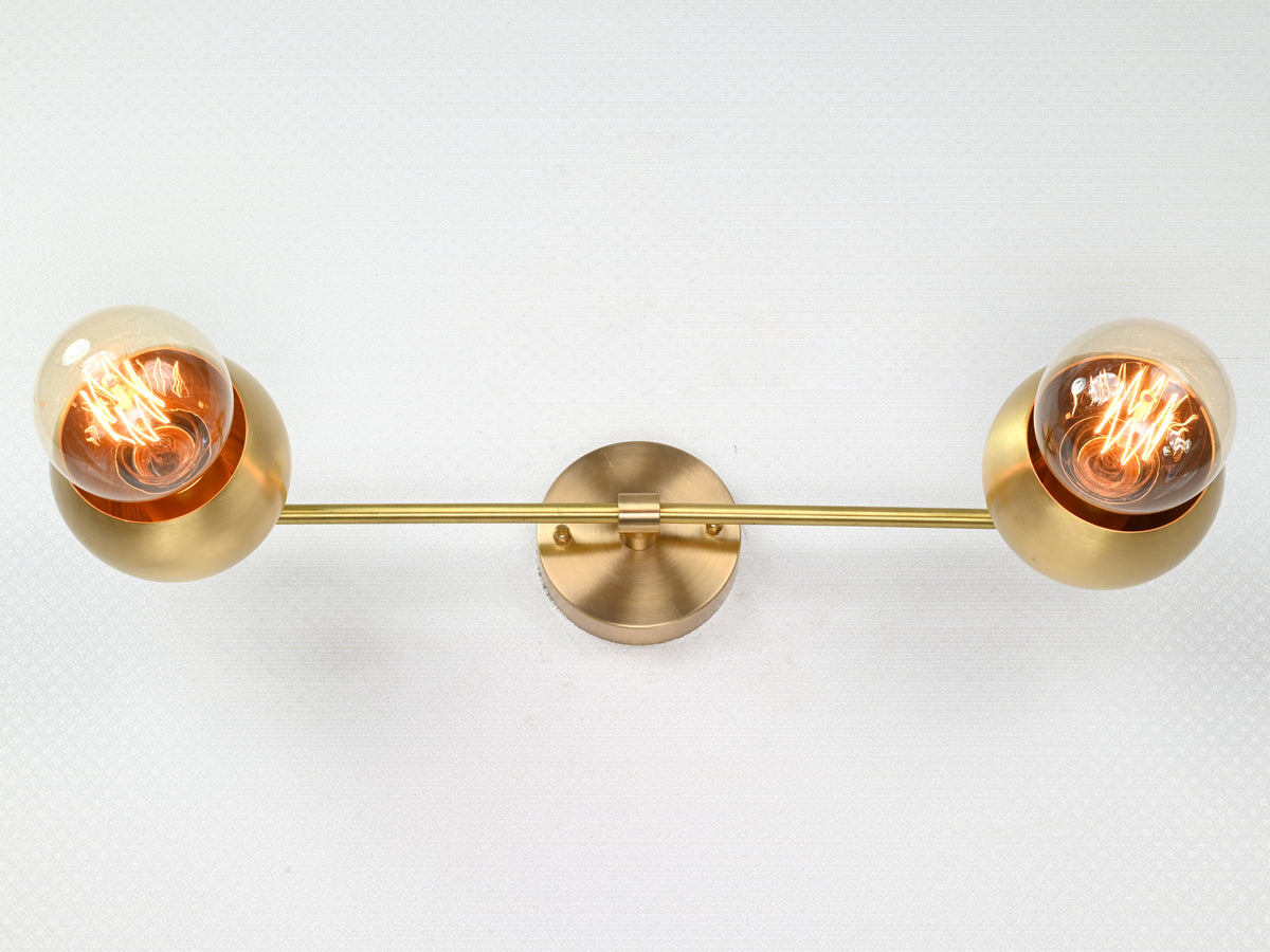 Contemporary Globe Brass Wall Sconce | Customizable Minimalist Design Fixture for Modern Interiors - 32529