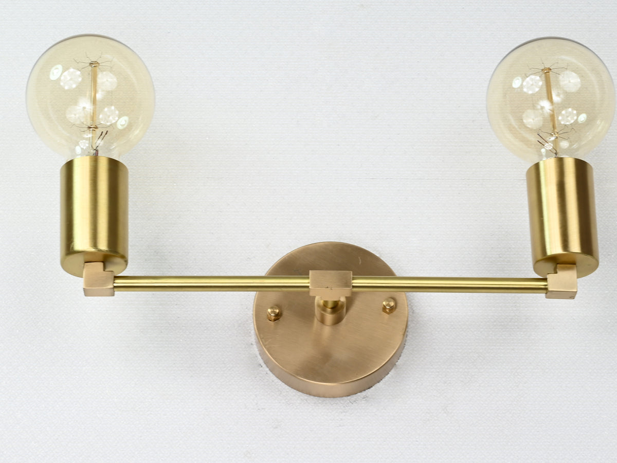 Sleek Modern Brass Wall Sconce | Customizable Minimalist Design Light Fixture for Hall or Bath - 32530