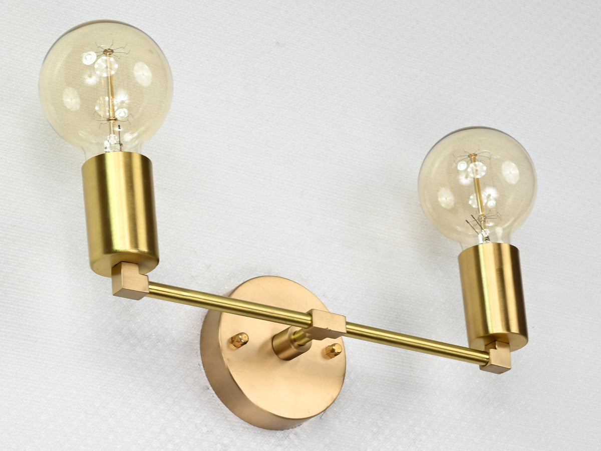 Sleek Modern Brass Wall Sconce | Customizable Minimalist Design Light Fixture for Hall or Bath - 32530