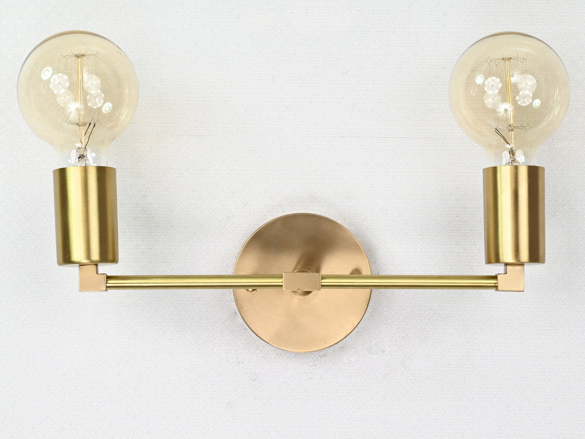 Sleek Modern Brass Wall Sconce | Customizable Minimalist Design Light Fixture for Hall or Bath - 32530