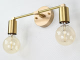 Contemporary Brass Twin Light Wall Sconce | Customizable Minimal Design Fixture for Modern Spaces - 32531