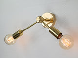 Modern Angled Brass Twin Arm Wall Sconce | Customizable Minimalist Fixture for Luxe Interiors - 32532