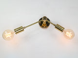 Modern Angled Brass Twin Arm Wall Sconce | Customizable Minimalist Fixture for Luxe Interiors - 32532
