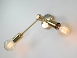 Modern Angled Brass Twin Arm Wall Sconce | Customizable Minimalist Fixture for Luxe Interiors - 32532