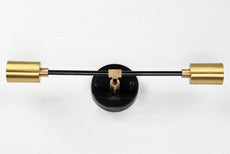 Modern Minimalist Brass Wall Sconce | Customizable Dual-Light Fixture for Contemporary Interiors - 32535