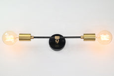 Modern Minimalist Brass Wall Sconce | Customizable Dual-Light Fixture for Contemporary Interiors - 32535
