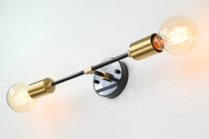 Modern Minimalist Brass Wall Sconce | Customizable Dual-Light Fixture for Contemporary Interiors - 32535