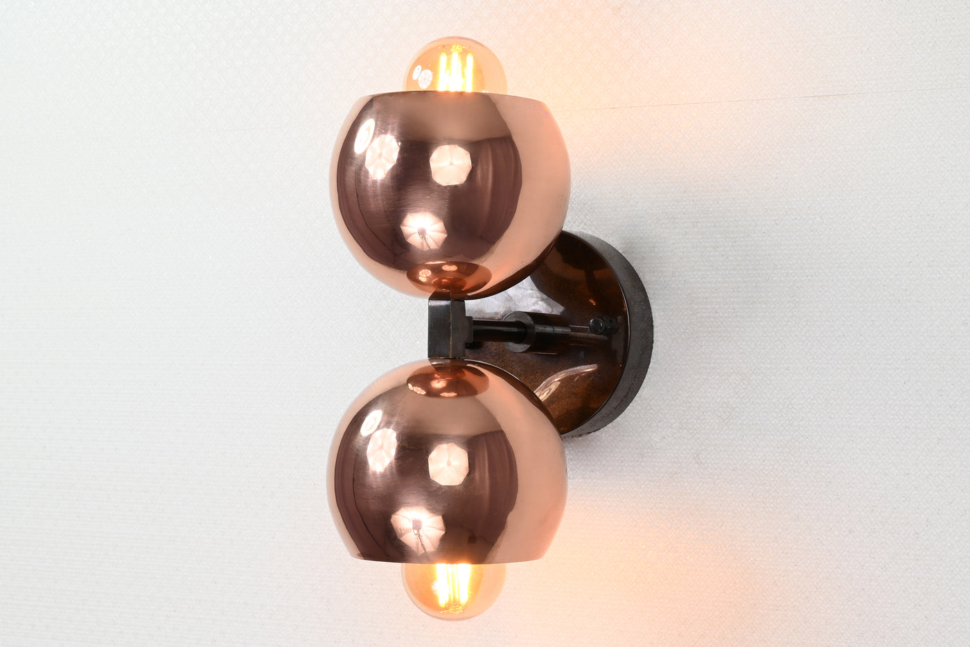 Mid-Century Globe Brass Wall Sconce | Customizable Double-Dome Fixture for Elegant Interiors - 32536