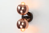 Mid-Century Globe Brass Wall Sconce | Customizable Double-Dome Fixture for Elegant Interiors - 32536