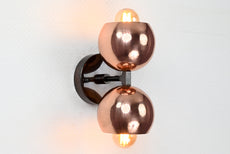 Mid-Century Globe Brass Wall Sconce | Customizable Double-Dome Fixture for Elegant Interiors - 32536