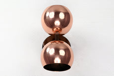 Mid-Century Globe Brass Wall Sconce | Customizable Double-Dome Fixture for Elegant Interiors - 32536