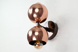 Mid-Century Globe Brass Wall Sconce | Customizable Double-Dome Fixture for Elegant Interiors - 32536