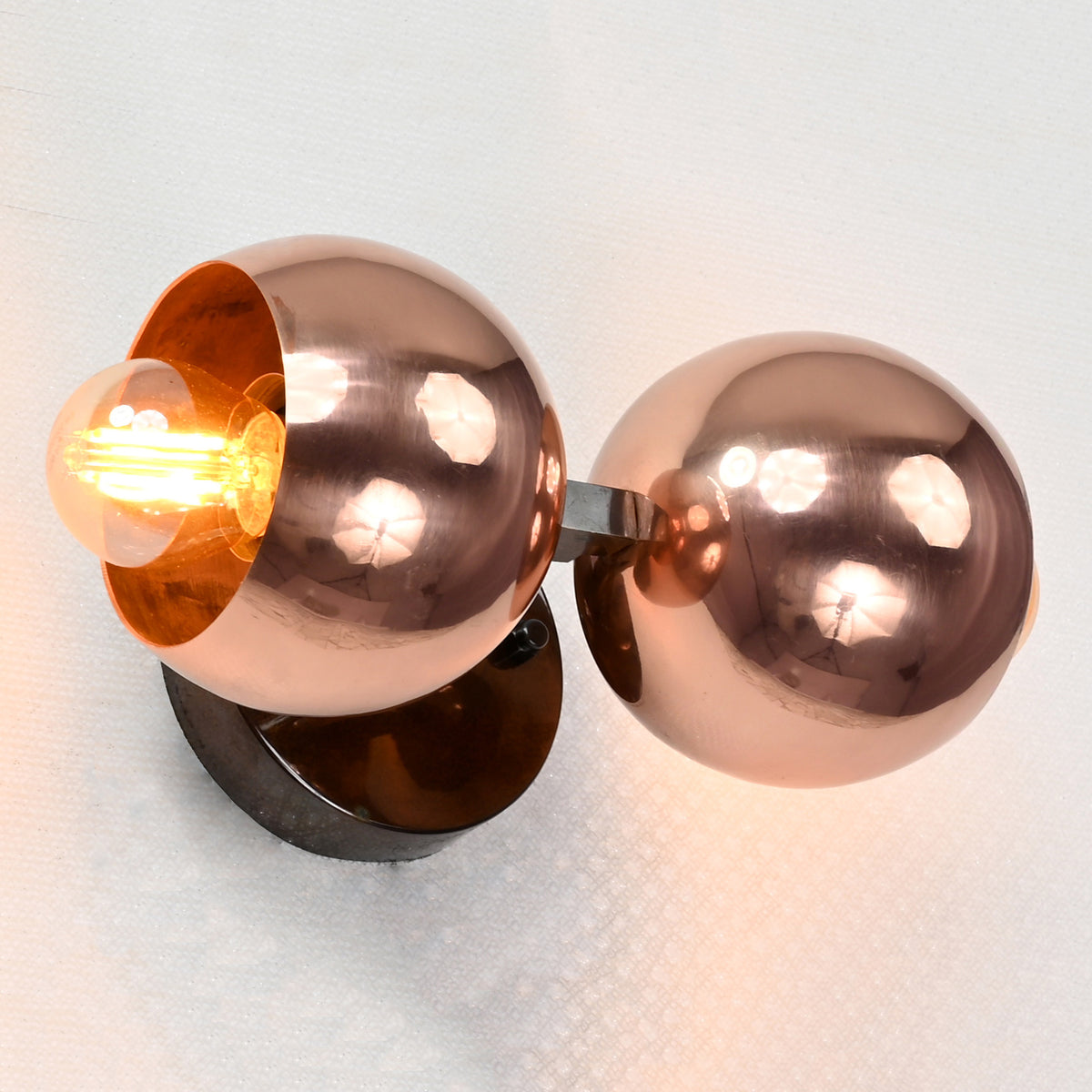 Contemporary Dual-Dome Brass Wall Sconce | Customizable Sculptural Accent for Modern Interiors - 32537