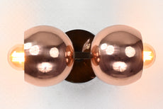 Contemporary Dual-Dome Brass Wall Sconce | Customizable Sculptural Accent for Modern Interiors - 32537
