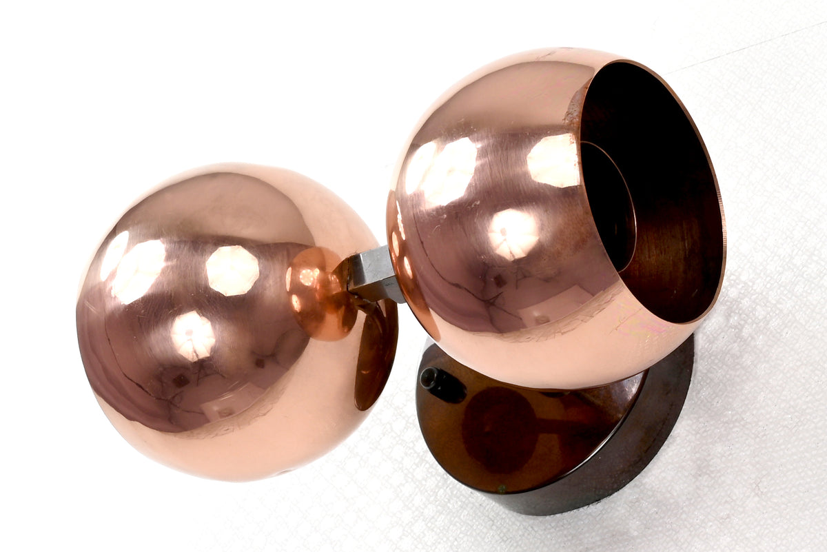 Contemporary Dual-Dome Brass Wall Sconce | Customizable Sculptural Accent for Modern Interiors - 32537