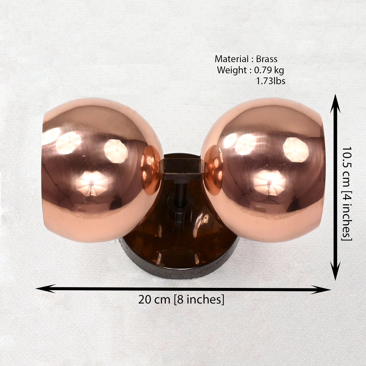 Contemporary Dual-Dome Brass Wall Sconce | Customizable Sculptural Accent for Modern Interiors - 32537