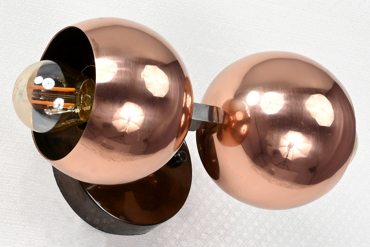 Contemporary Dual-Dome Brass Wall Sconce | Customizable Sculptural Accent for Modern Interiors - 32537