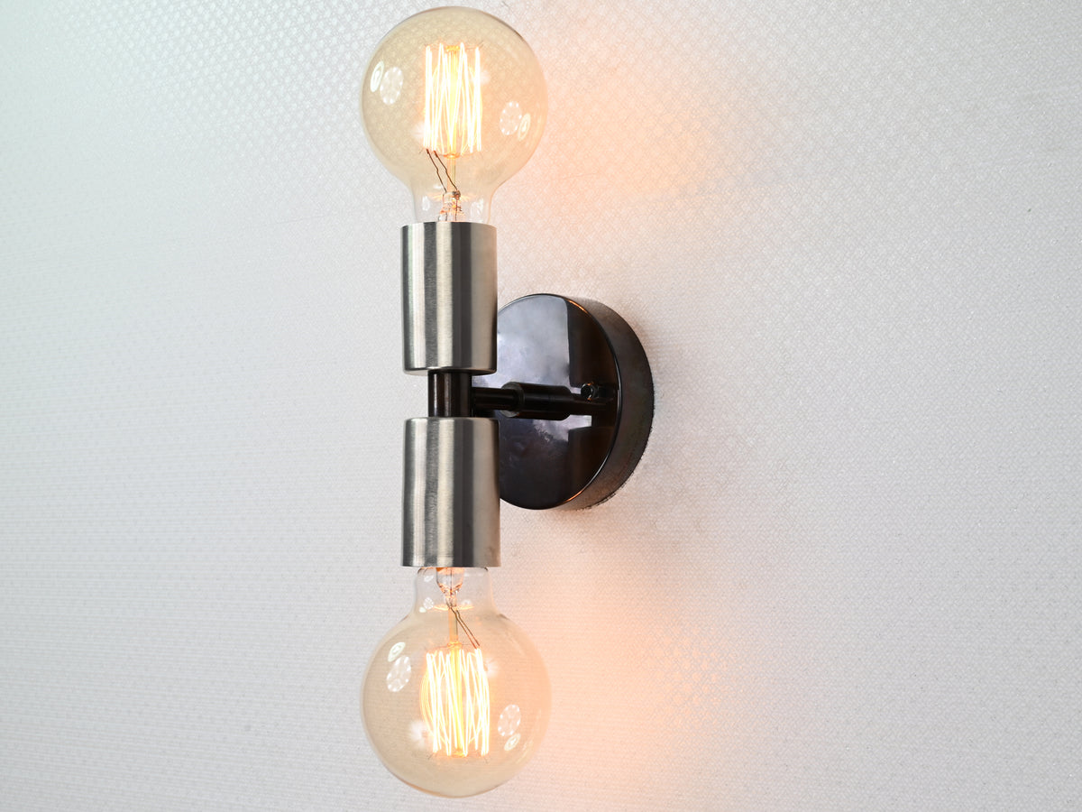 Modern Industrial Twin-Cylinder Brass Wall Sconce | Customizable Accent Lighting for Urban Décor - 32538