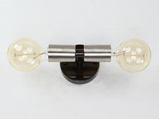 Brass Leaf Studio Wall Sconce Lamp Brushed Chrome Finish, Indoor Wall Lighting Fixture Made of Full Brass, Decorative Wall Sconce