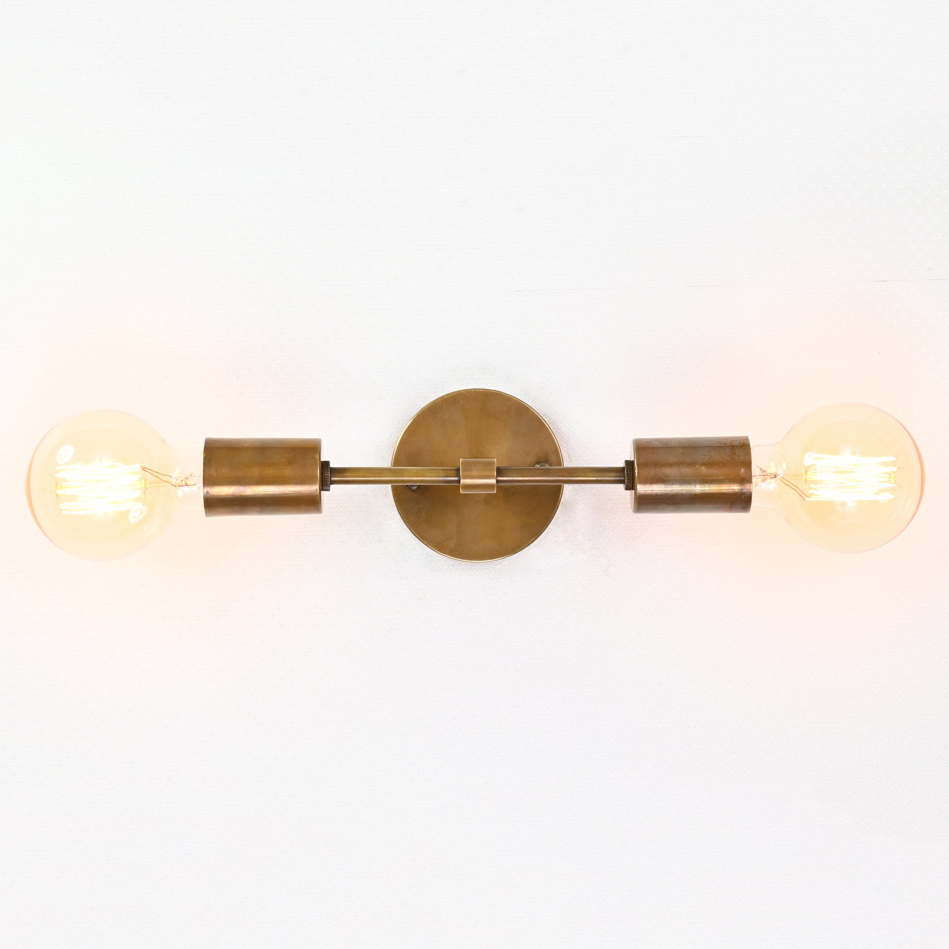 Brass Bare Bulb Wall Sconce, Brass Twin Light Wall Light - 32541