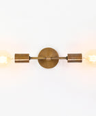 Brass Bare Bulb Wall Sconce, Brass Twin Light Wall Light - 32541