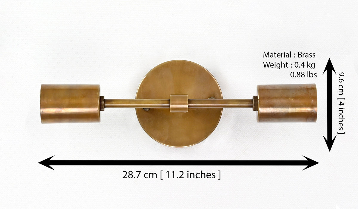 Industrial Mid-Century Brass Wall Sconce Style | Customizable Minimal Light Fixture Design - 32541