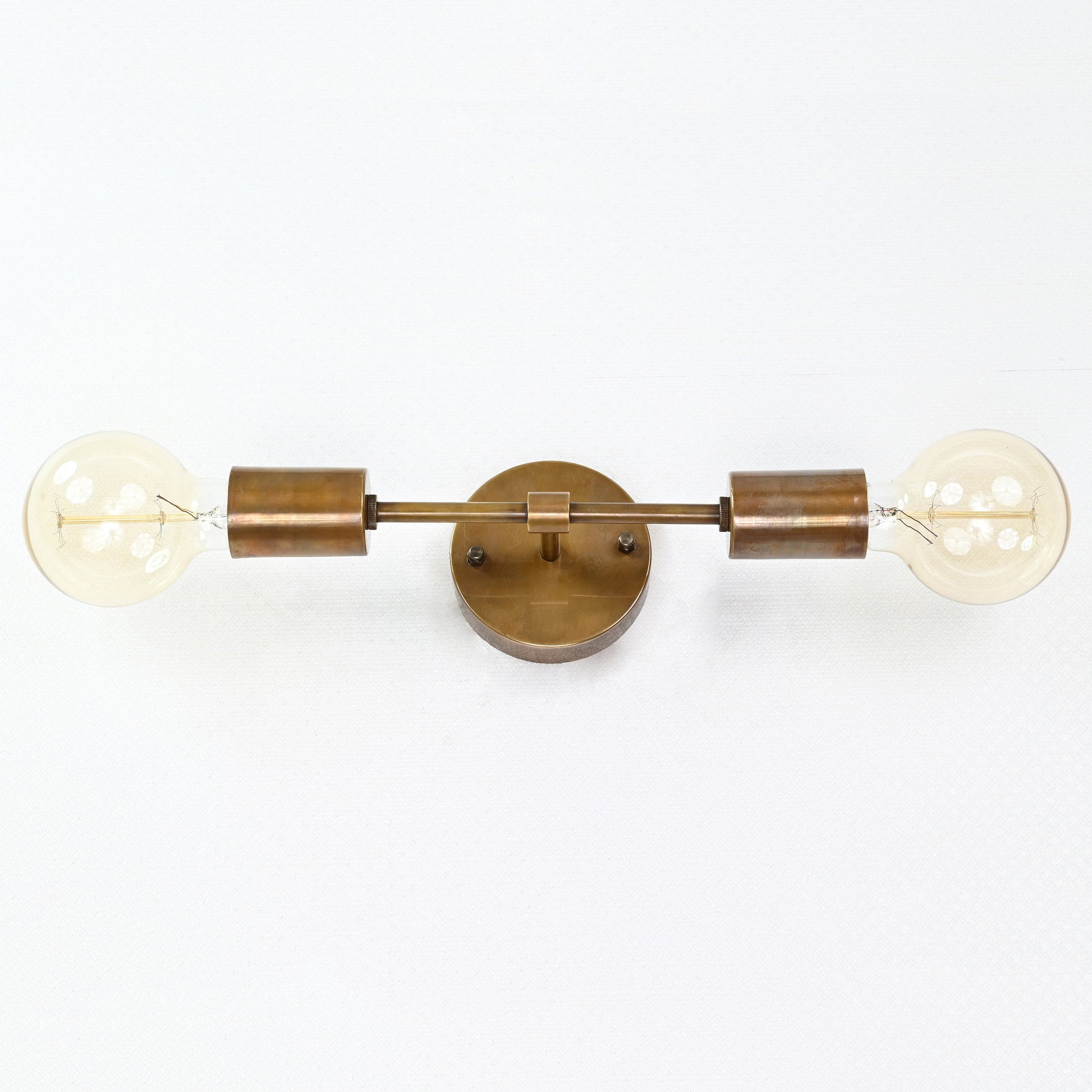 Brass Bare Bulb Wall Sconce, Brass Twin Light Wall Light - 32541