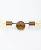 Brass Bare Bulb Wall Sconce, Brass Twin Light Wall Light - 32541