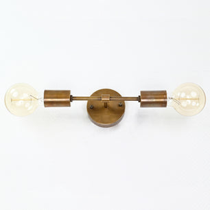 Brass Bare Bulb Wall Sconce, Brass Twin Light Wall Light - 32541