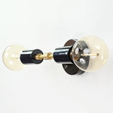 Modern Industrial Brass Wall Sconce | Customizable Dual-Light Fixture for Hallway or Bathroom Décor - 32542