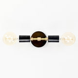 Modern Industrial Brass Wall Sconce | Customizable Dual-Light Fixture for Hallway or Bathroom Décor - 32542